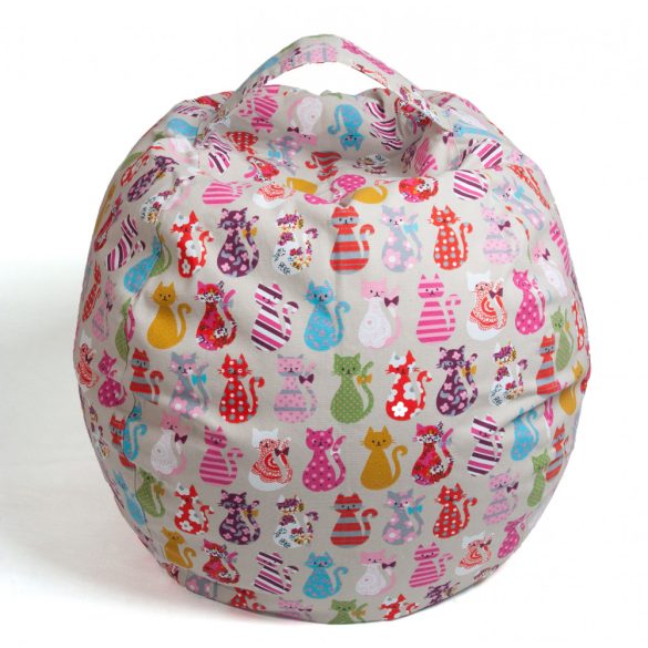 Fotoliu Bean Bag cu suport pentru pluș - Pisici colorate - MAXI