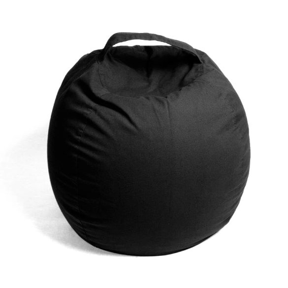 Fotoliu Bean Bag cu suport pentru pluș - Negru - NORMAL