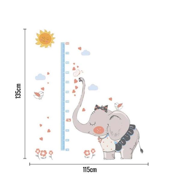 Sticker de perete măsurător de înălțime fată de elefant