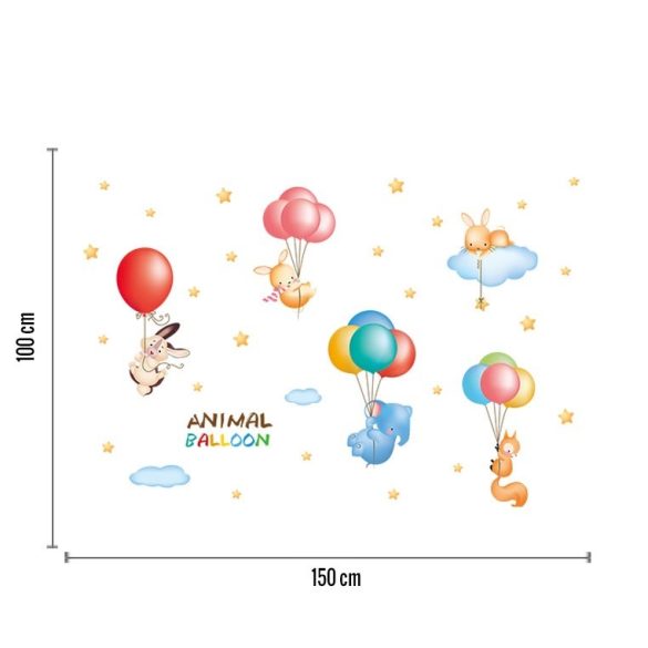Animale zburând pe balon