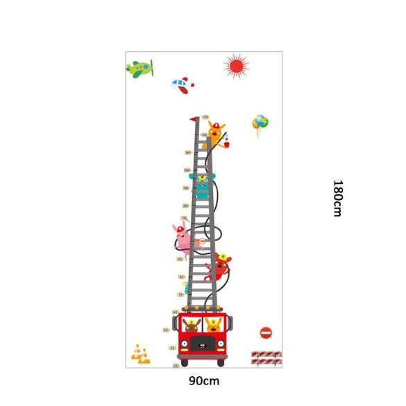 Sticker perete pentru măsurarea înălţimii cu maşini de pompieri