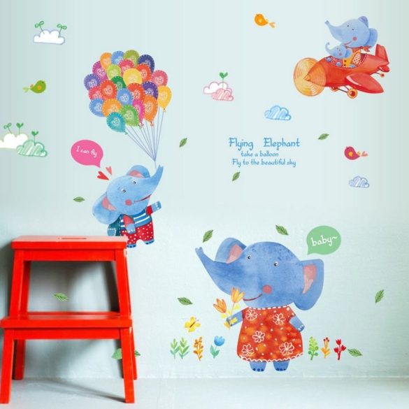 Sticker de perete elefanți zburând