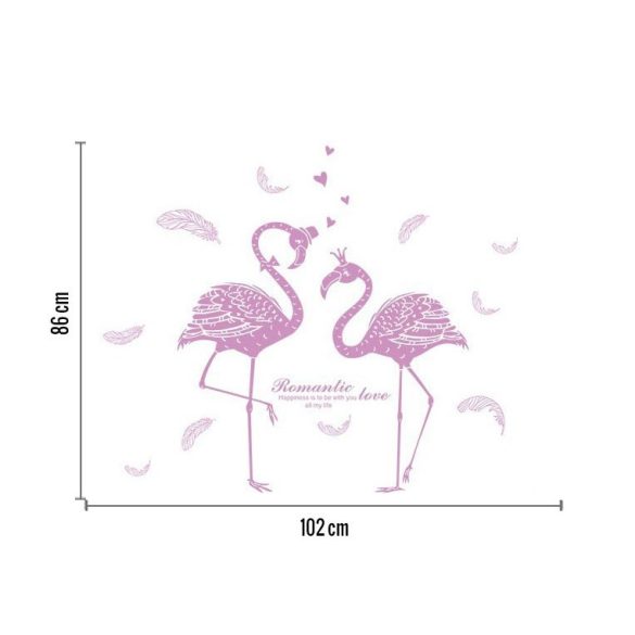 Sticker de perete flamingo roz