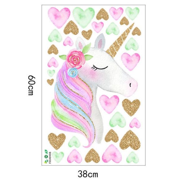 Sticker cu unicorn cu inimioare