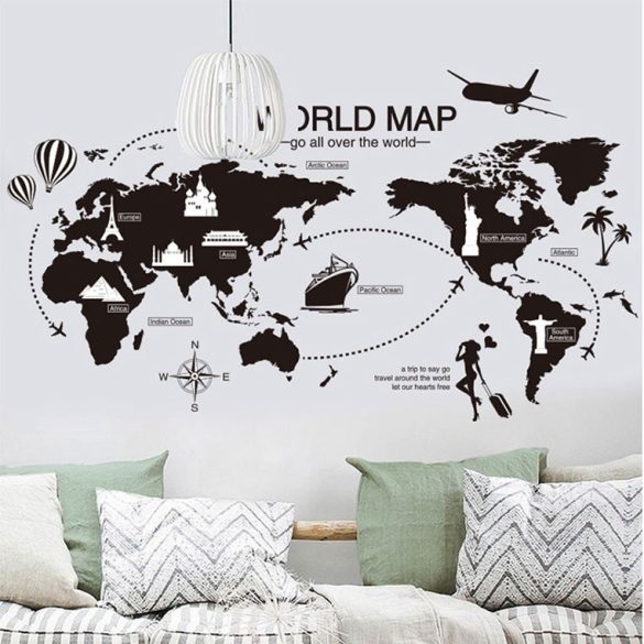 Sticker de perete cu harta lumii