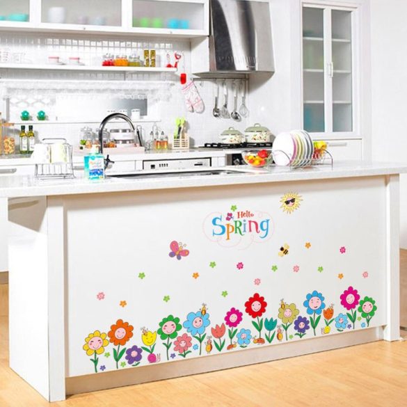 Flori vesele pe câmpie – sticker de perete
