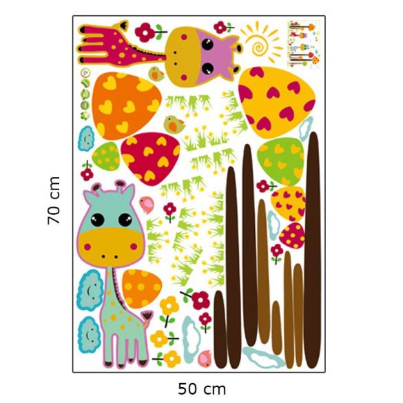 Sticker perete girafe şi ciuperci uriaşe
