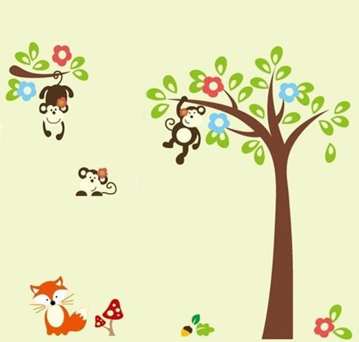 Sticker perete copacul maimuţelor